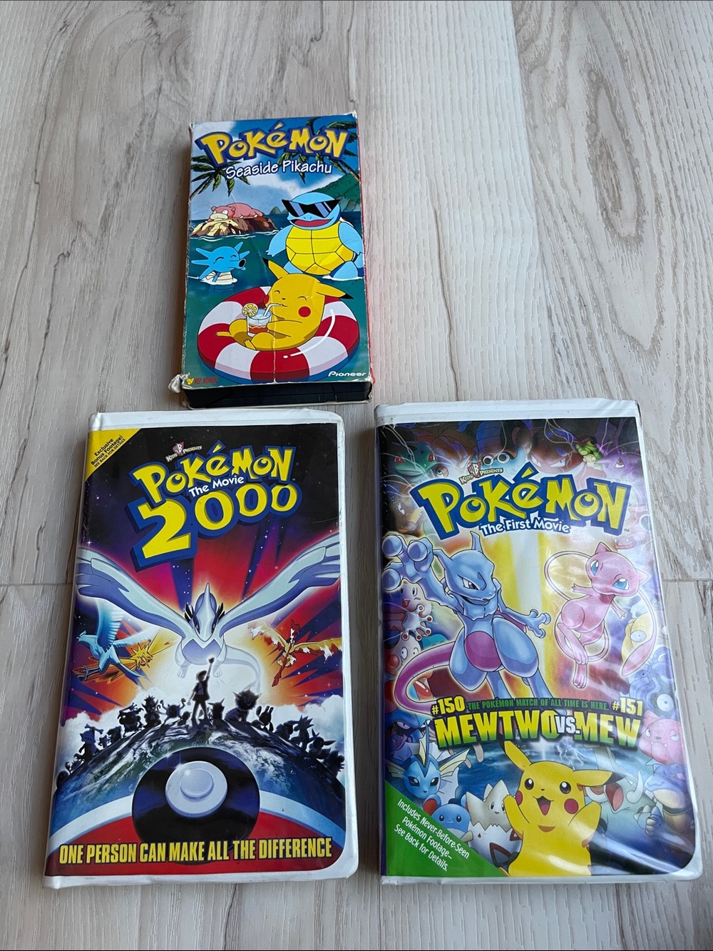 Warner Bros. Pokémon VHS Set — Yellow, Blue, Purple Covers